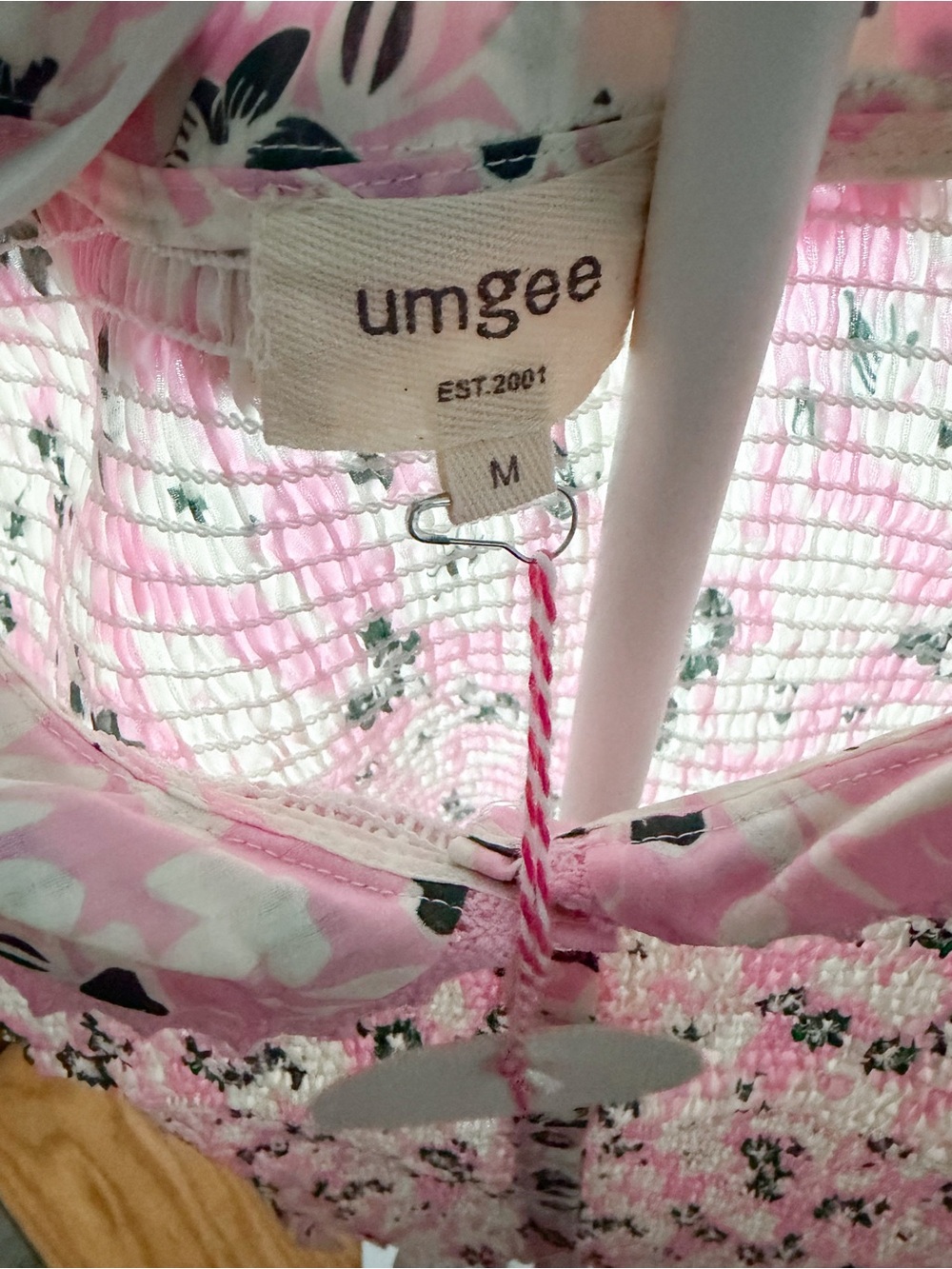 Umgee Pink Floral Button-Front Ruffle Collar Top - Picture 2 of 3